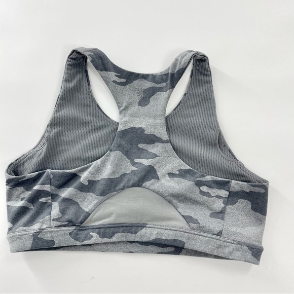NWOT Athleta Girl printed speed racer bra XXL 16 Light Grey Camo Racerback - Picture 6 of 9